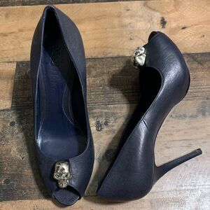 Alexander McQueen Skull Peep-toe Pumps